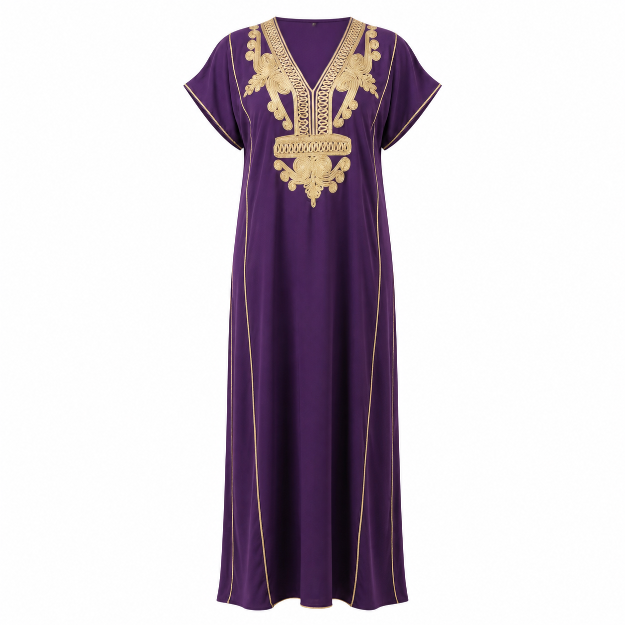 Berber Gandoura Dress Purple Embroidered Elegant summer Kaftan