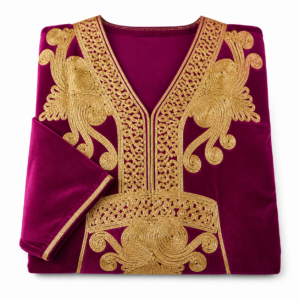 Berber Gandoura marrakech Elegant Embroidered Dress Handmade Kaftan