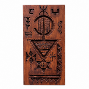 Berber Hand dark Carved Wooden Symbol Wall Art