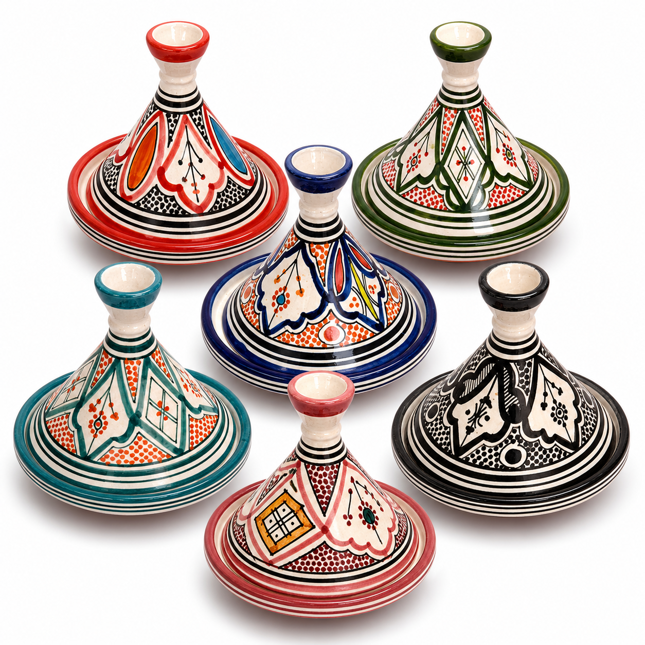 Berber Hand-Painted Authentic Ceramic Design Colorful Kitchen Tagine