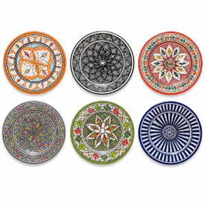 Berber Hand-Painted Ceramic Artisan Dish Boho Wall Plate