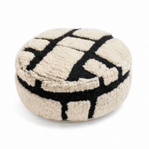 Berber Handmade Beni Ourain Wool Ottoman Boho Pouf