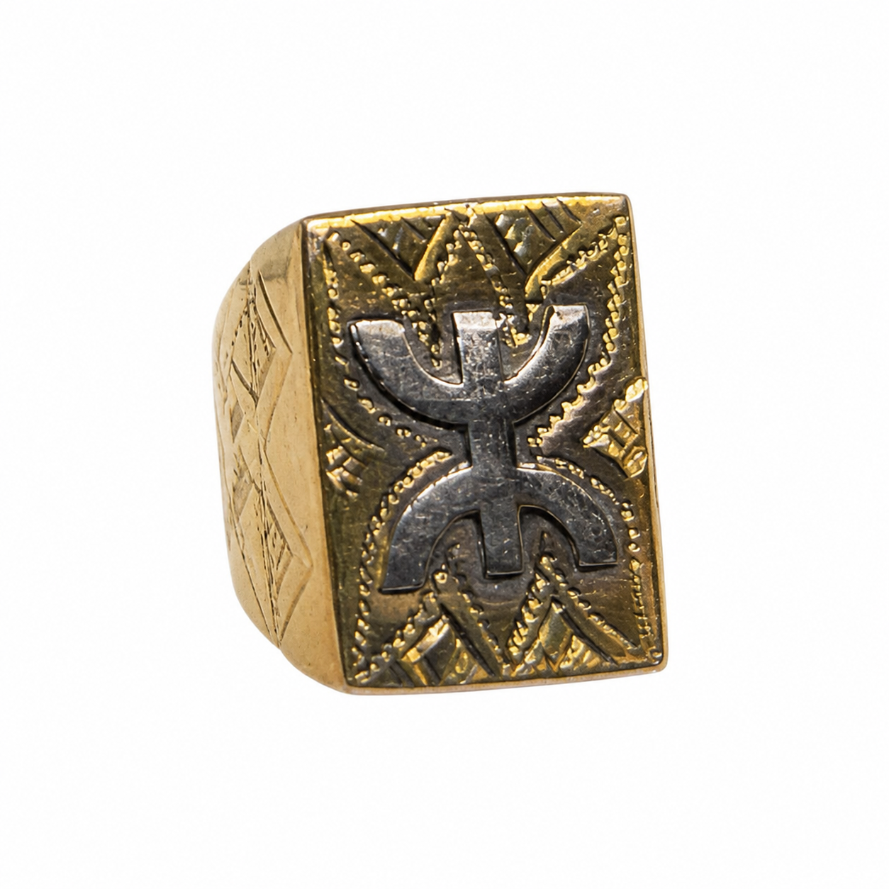 Berber Handmade Brass Copper Yaz Symbol Vintage Ring