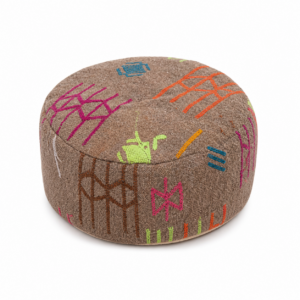 Berber Handmade Kilim Vintage Wool Footstool Cotton Pouf