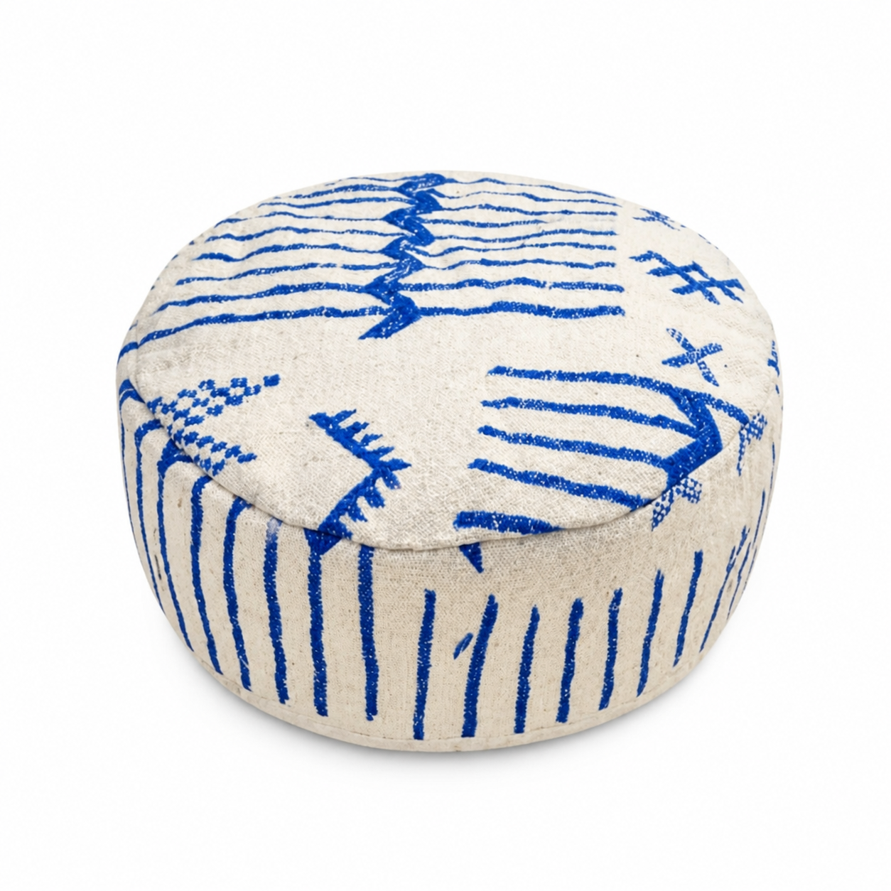 Berber Handmade Kilim Vintage Wool Footstool Cotton Pouf