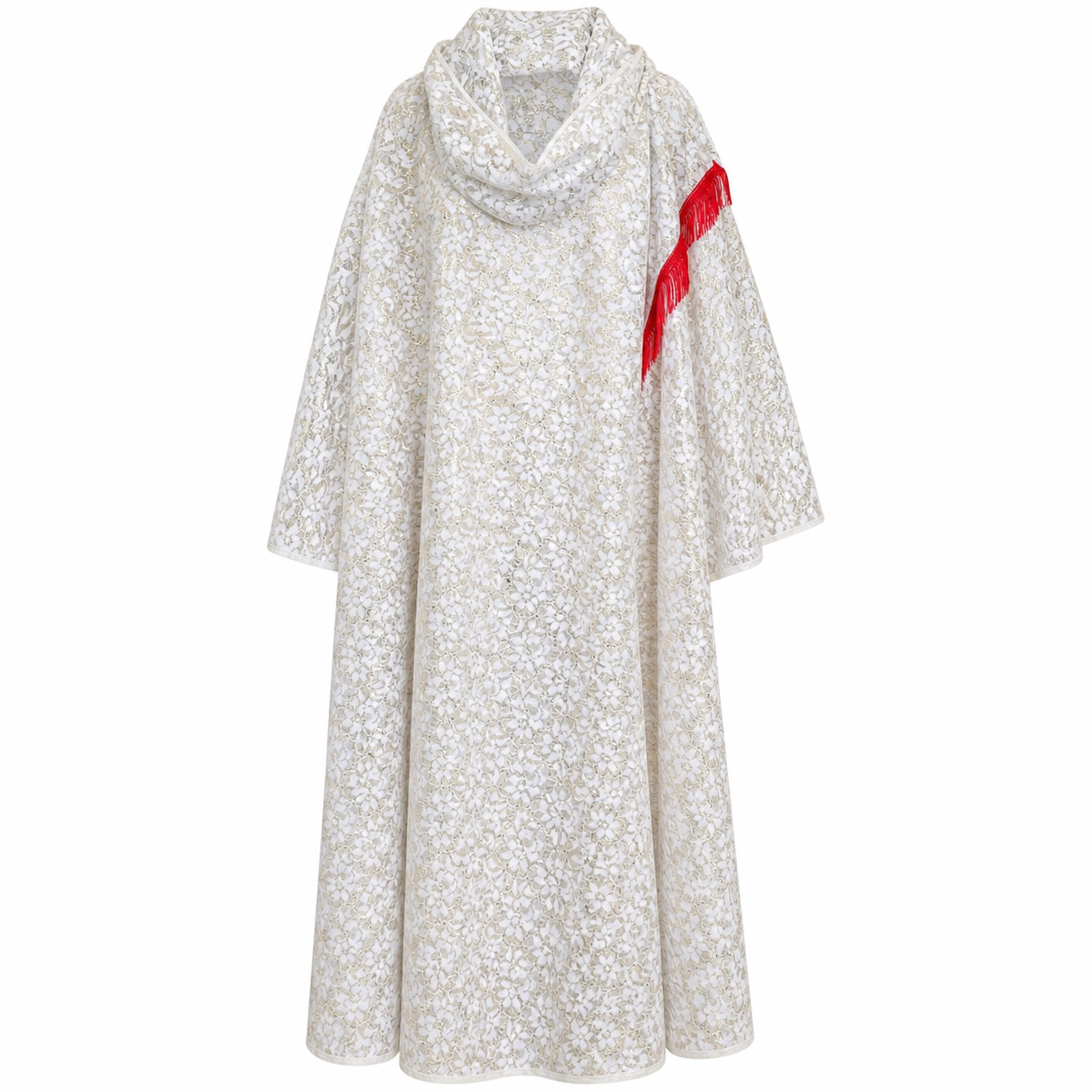 Berber Handmade Lace Shawl Traditional White Kaftan Wrap