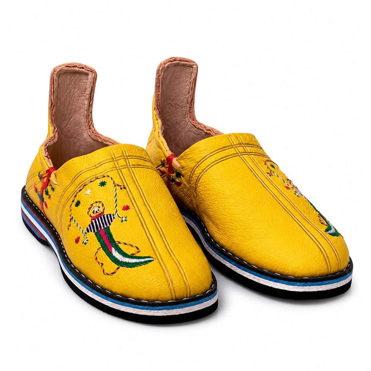 Berber Handmade Leather Slippers for Men Babouche Shoes