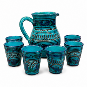Berber Handmade Pottery Pitcher Set 1L Water Mug