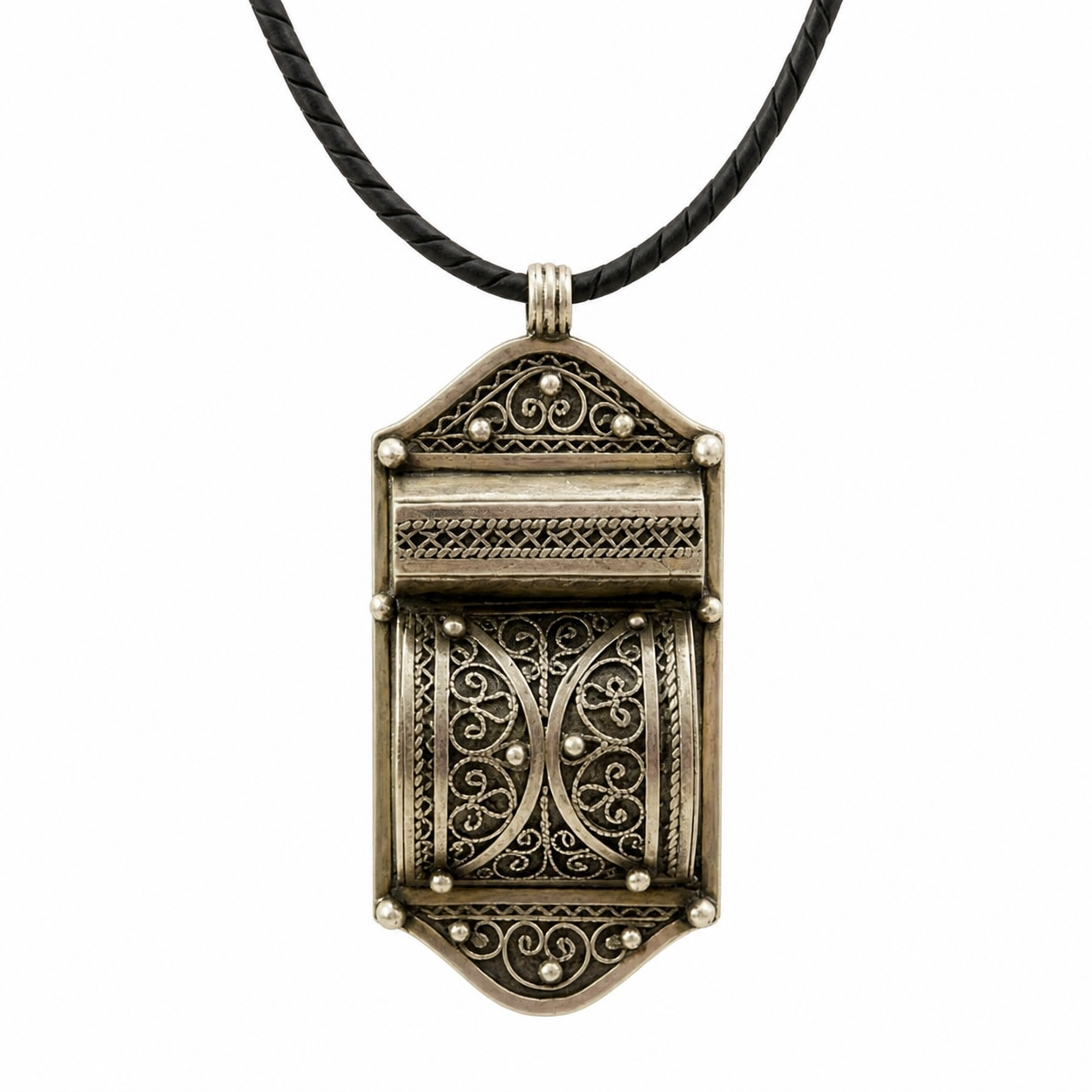 Berber Handmade Silver Pendant Minimalist Jewelry Artisan Necklace