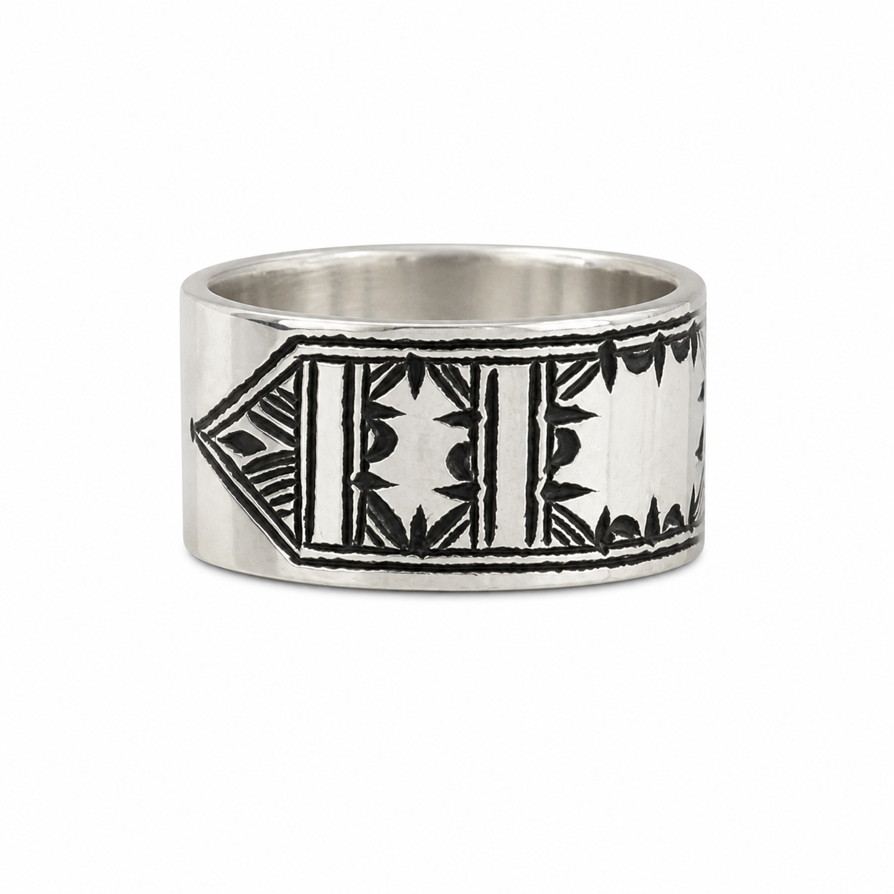 Berber Handmade Sterling Silver Tuareg Engraved Jewelry Ring