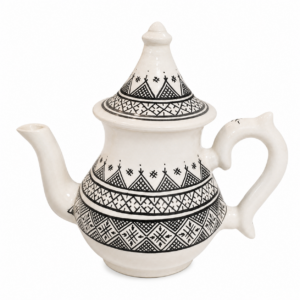 Berber Handmade Teapot Traditional Design White Ceramic Piece
