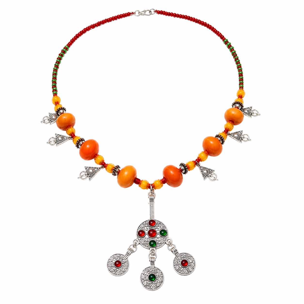 Berber Handmade Traditional Beaded Ethnic Statement Jewelry Necklace