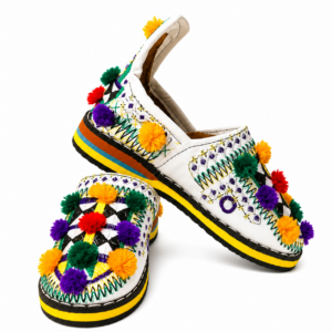 Berber Handmade Traditional Leather Slip-On Flats Colorful Shoes