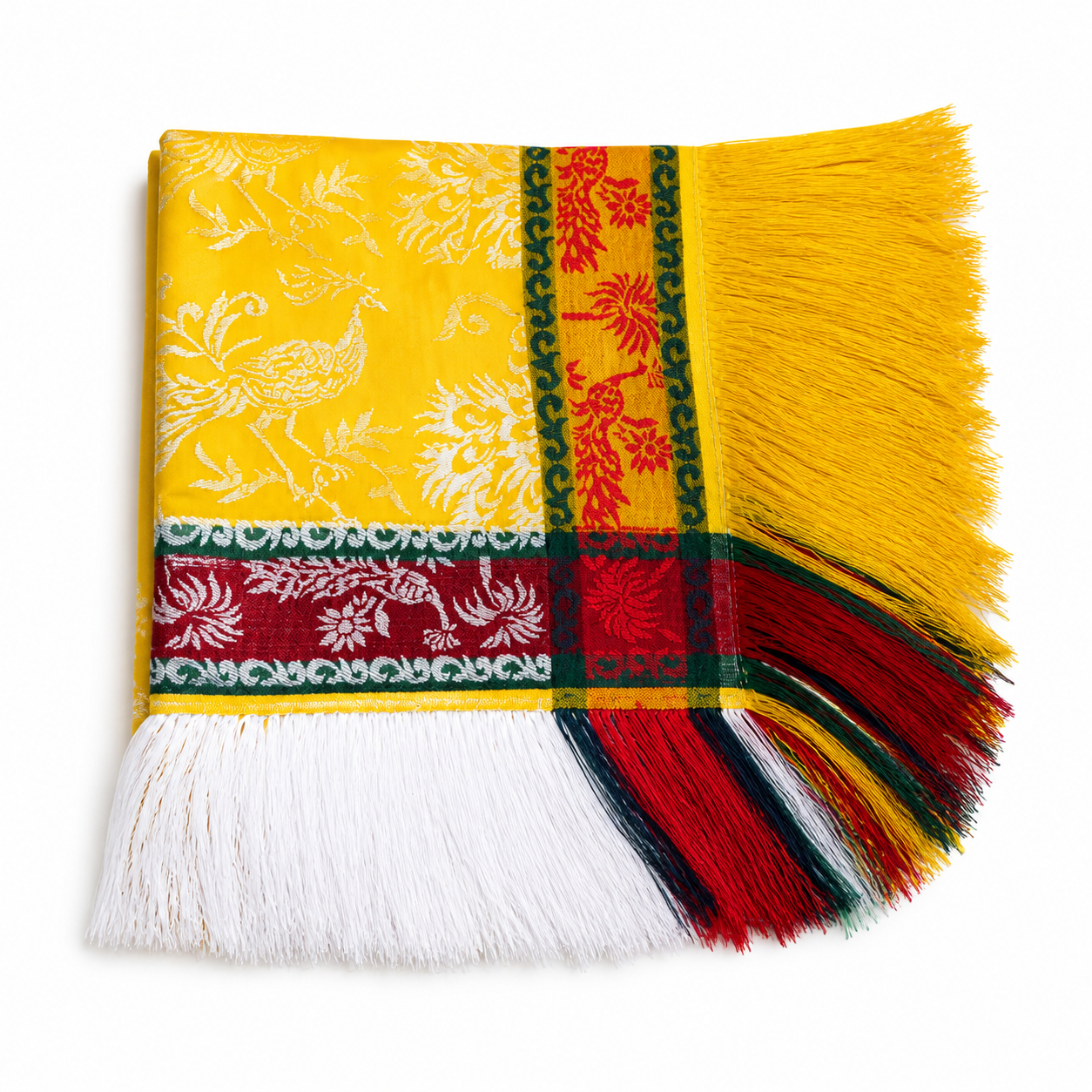 Berber Handmade Traditional Qṭib Head Wrap Cream Scarf