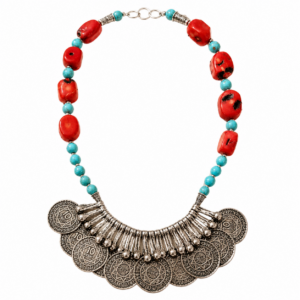 Berber Handmade Tribal Jewelry Ethnic Statement Red Necklace