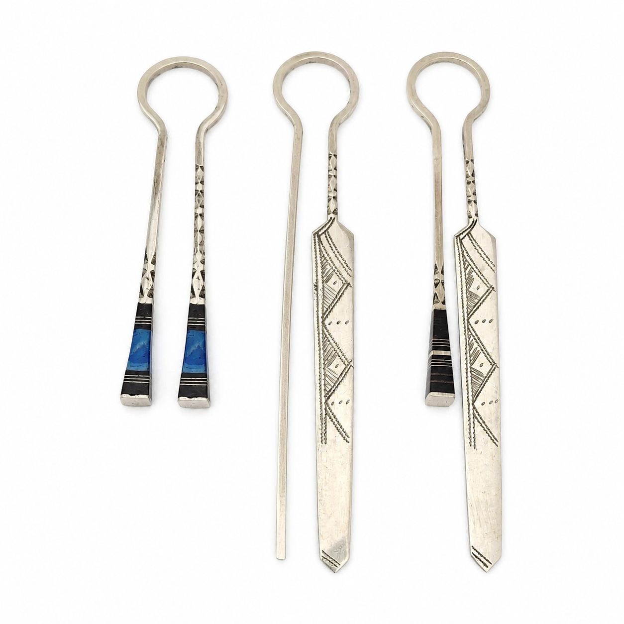 Berber Handmade Tuareg Ebony Inlay Tribal Metal Bookmark