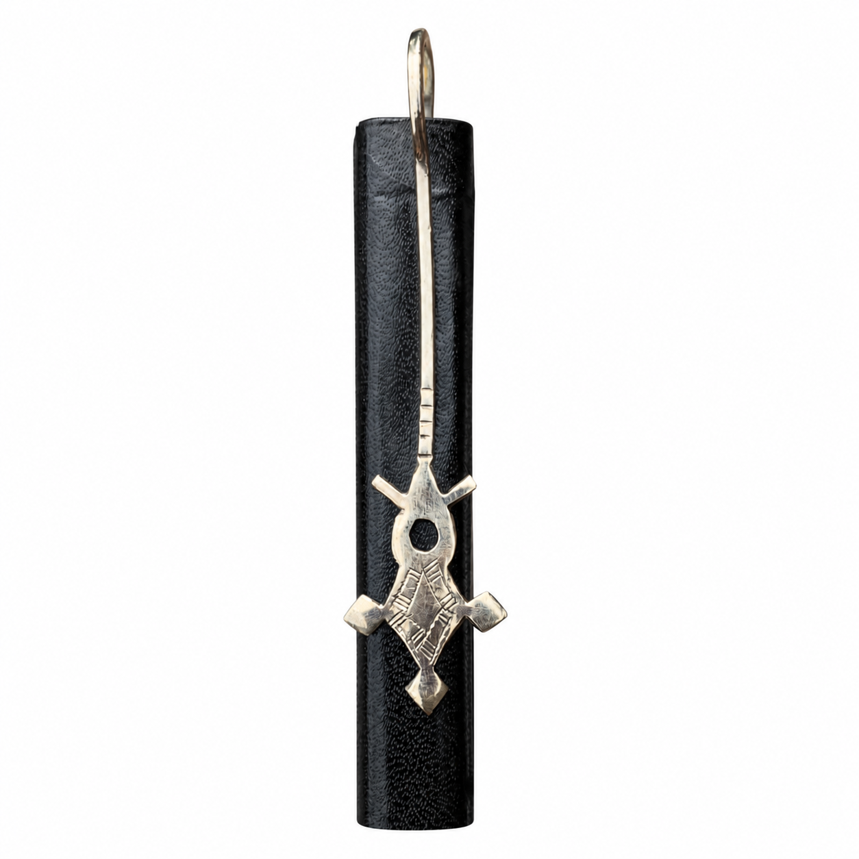 Berber Handmade Tuareg Sword-Shaped Engraved Mixed Metal Bookmark