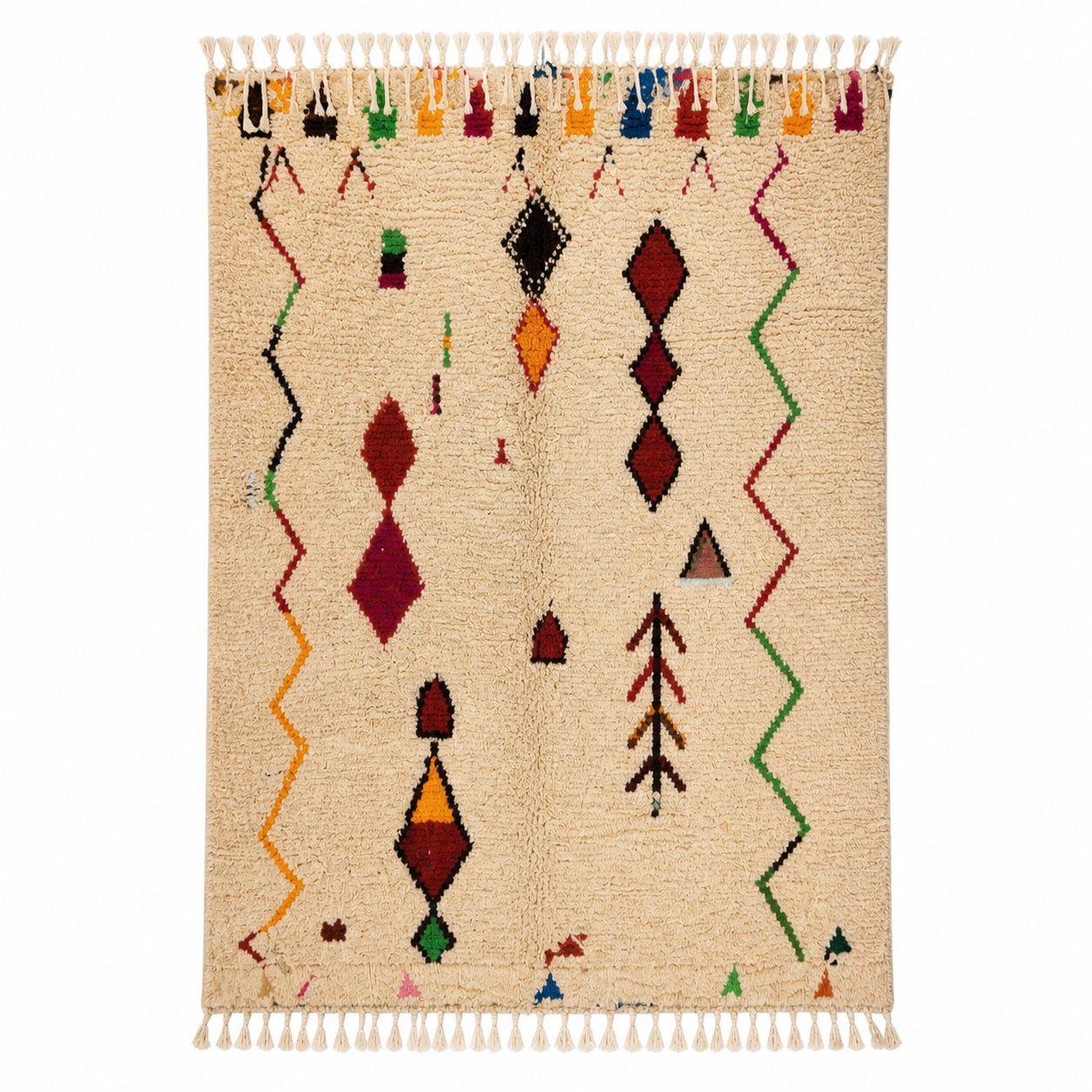 Berber Handmade Vintage Wool Boho Area Rug Neutral Decor