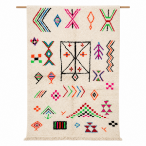 Berber Handmade Wool Colorful Symbols Boho Tribal Rug