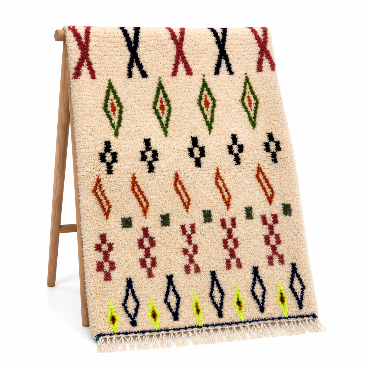 Berber Handmade Wool Colorful Tribal Carpet Boho Rug
