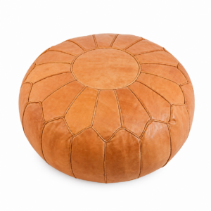Berber Handmade XL Leather Ottoman Stuffed Floor Pouf