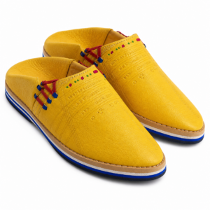 Berber Handmade Yellow Leather Babouche Shoes with Style