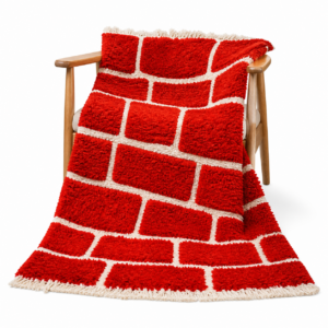 Berber Handwoven Red Style Wool Carpet Atlas Rug