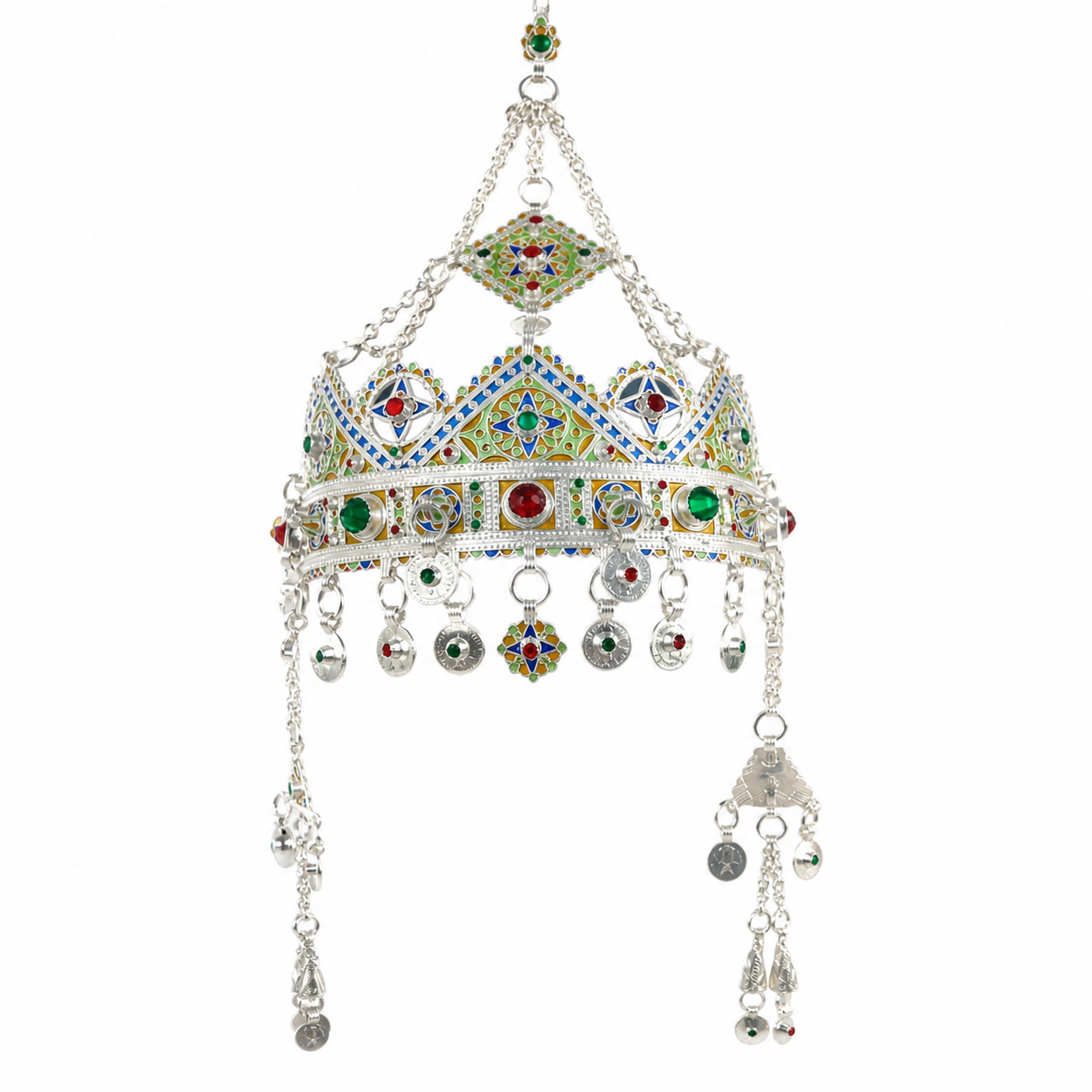 Berber Headdress Silver Enamel Crown Taounza African Headband