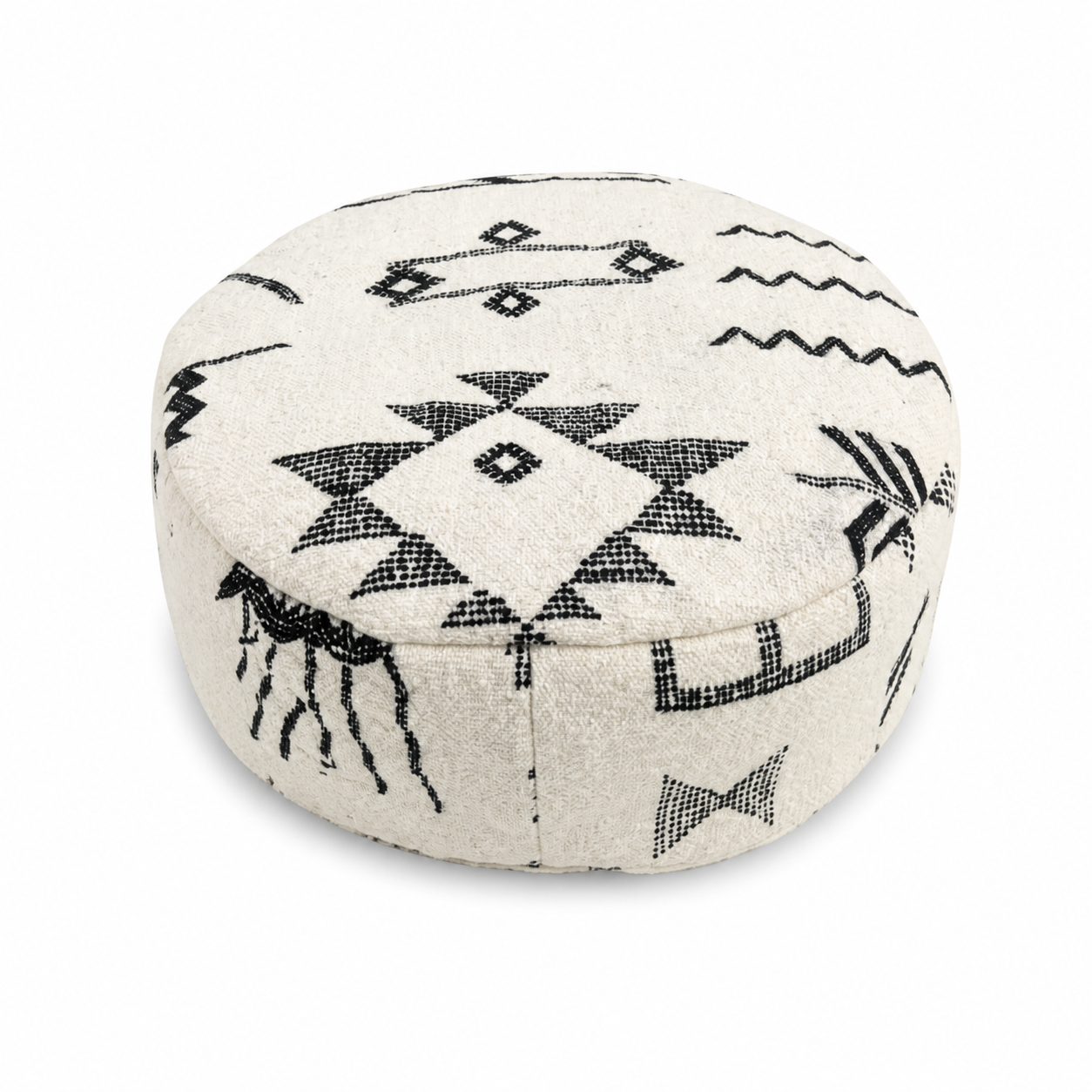 Berber Kilim Ottoman Vintage Wool Footstool Handmade Pouf