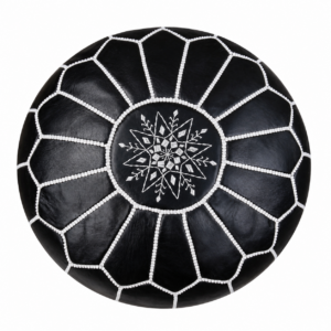 Berber Leather Handmade Delivered stuffed Ottoman footstool Pouf