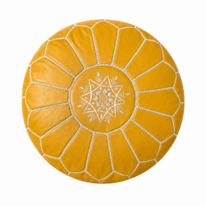 Berber Leather Pouffe Handmade Delivered stuffed Ottoman Pouf