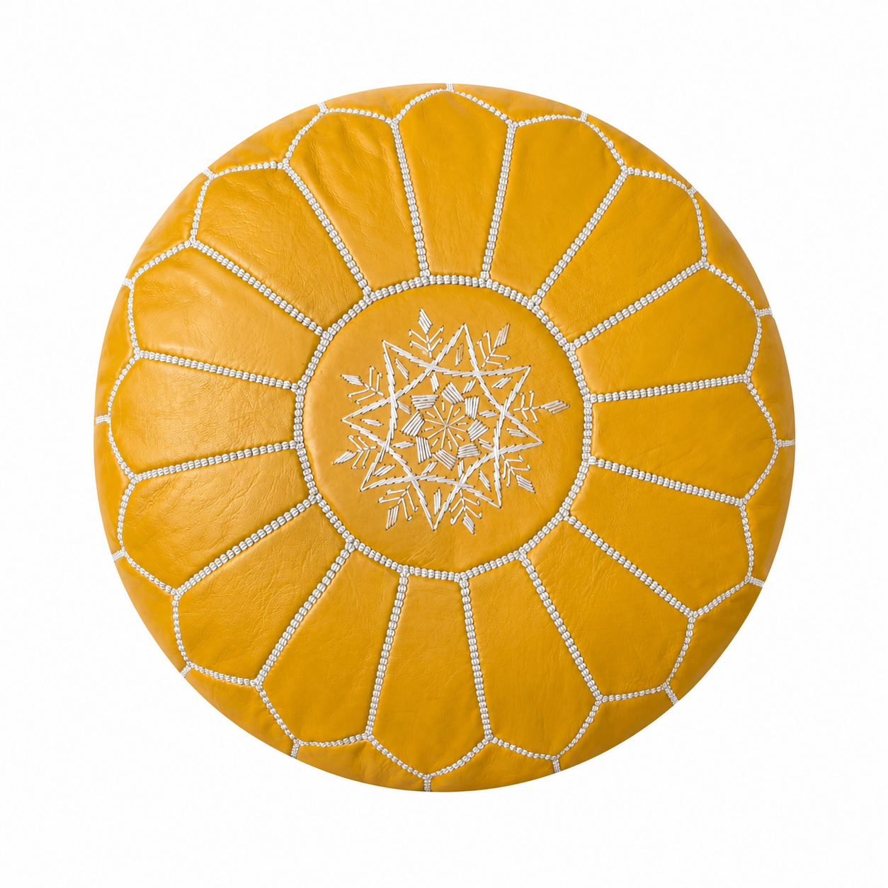 Berber Leather Pouffe Handmade Delivered stuffed Ottoman Pouf