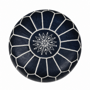 Berber Leather Pouffe Handmade Delivered stuffed Ottoman Pouf