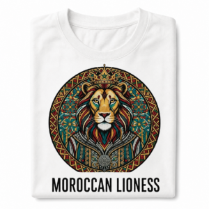 Berber Lioness Atlas Inspired Digital Shirt Design Artwork