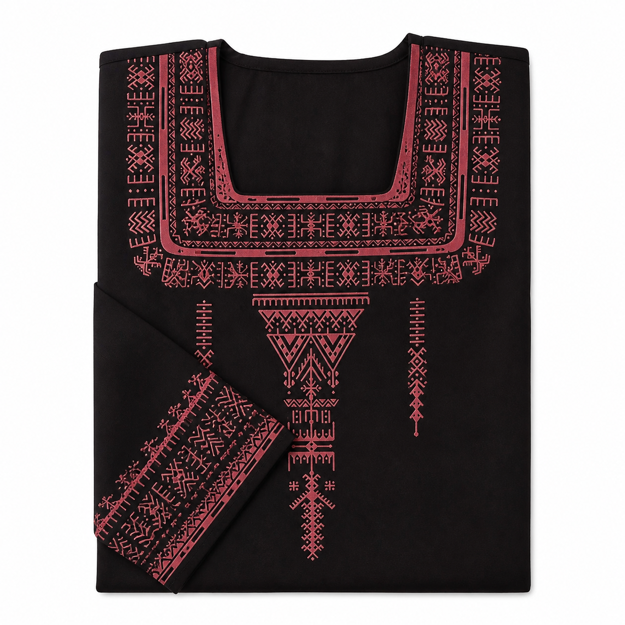 Berber Maxi Dress Handmade Screen Printed Symbol Kaftan