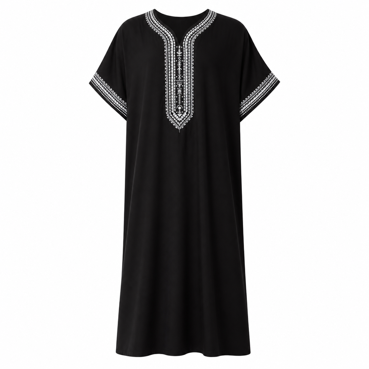Berber Men Handmade Cotton Screen Printed Gandora Kaftan