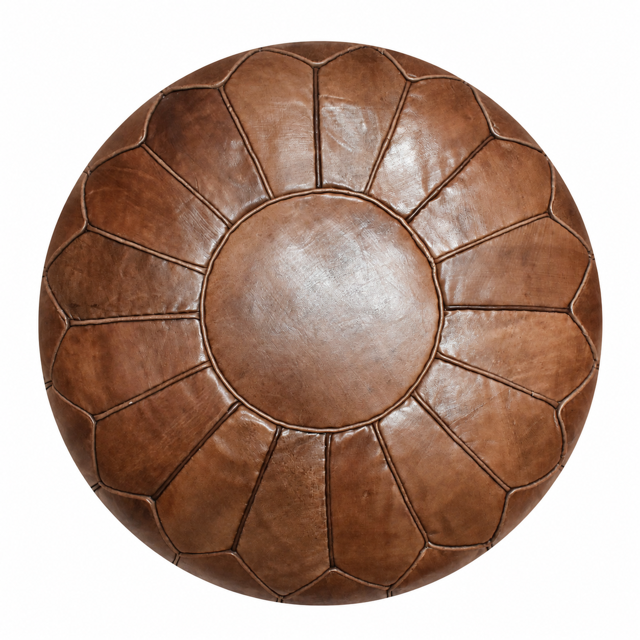 Berber Premium XL Scandinavian Leather Chocolate brown Pouf