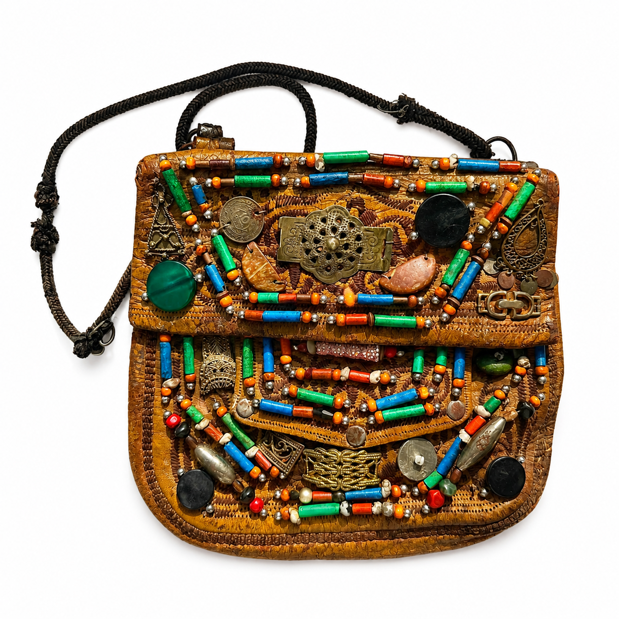 Berber Rare Vintage Leather Authentic Handmade Purse Bag