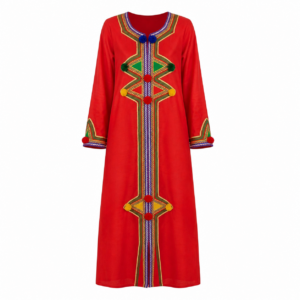 Berber Red Caftan Dress Handmade Embroidered Boho Kaftan