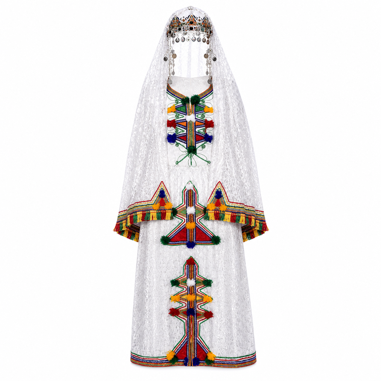 Berber ROBE Caftan CHELHA Clothing Headdress Silver Kaftan