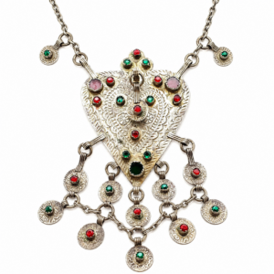 Berber Silver Coin Pendant Jewelry Leather Tribal Necklace