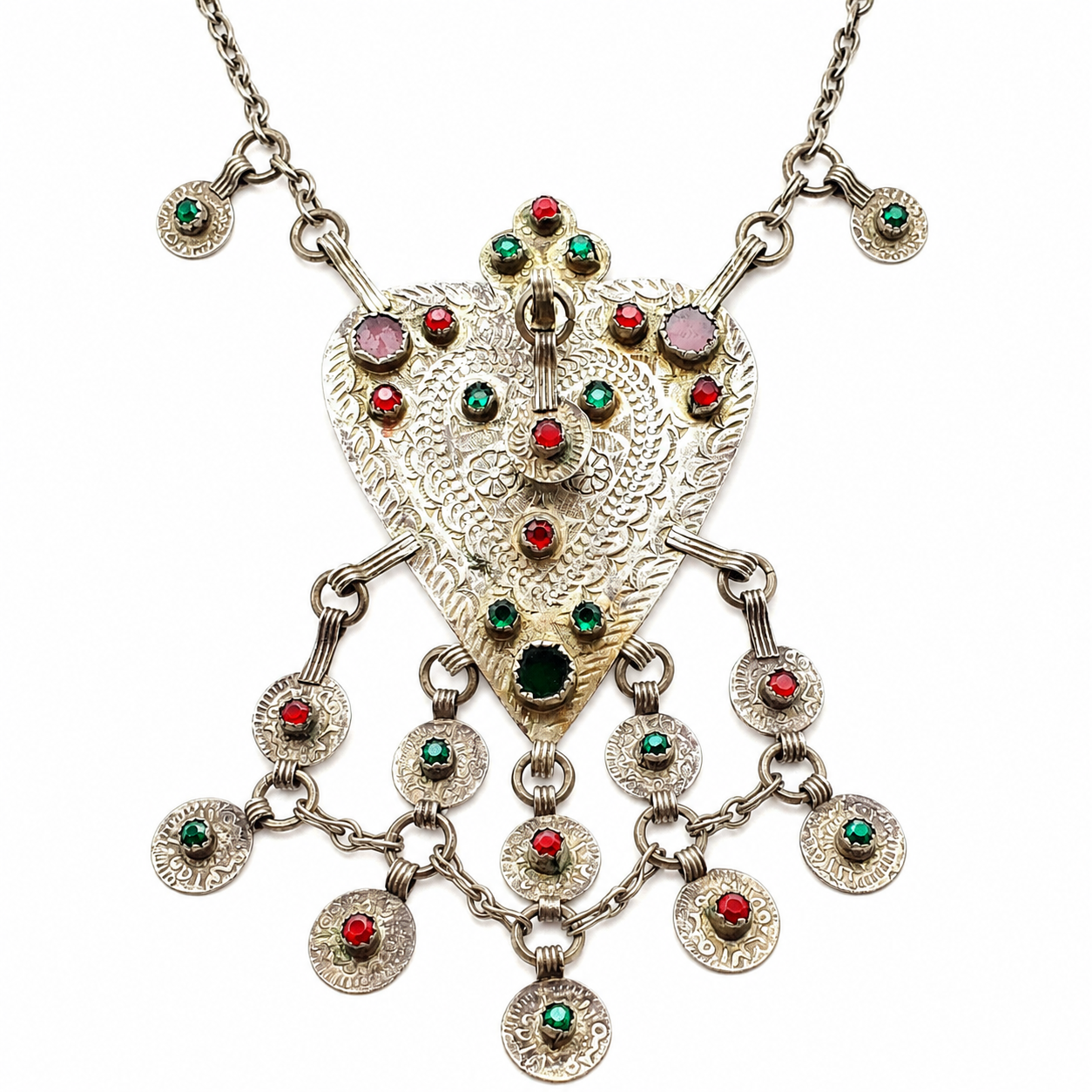 Berber Silver Coin Pendant Jewelry Leather Tribal Necklace