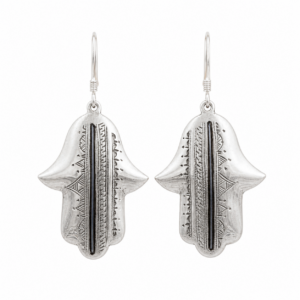 Berber Silver Hamsa Handmade Jewelry Khamsa Hand Earrings