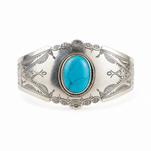 Berber Silver Handmade Turquoise Stone Cuff Jewelry Bracelet