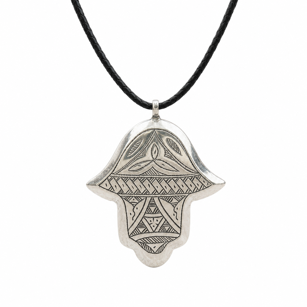 Berber Silver Khmissa Pendant Handmade Jewelry Hamsa Necklace