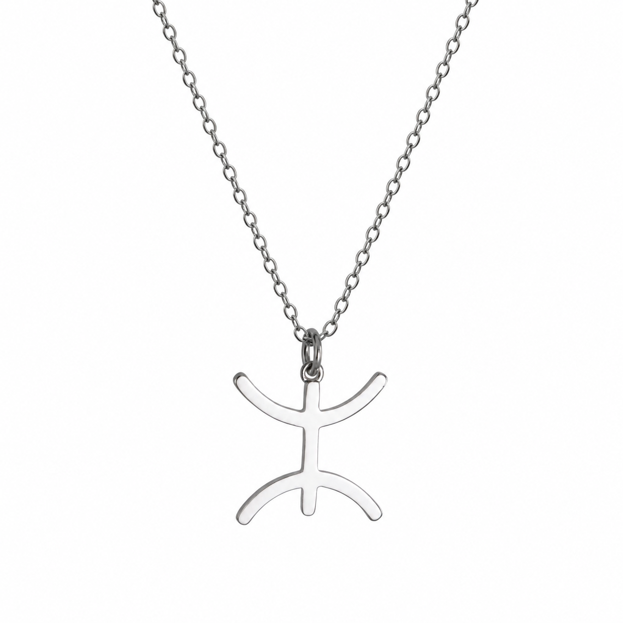 Berber Silver Symbol Pink Necklace - Gold YAZ