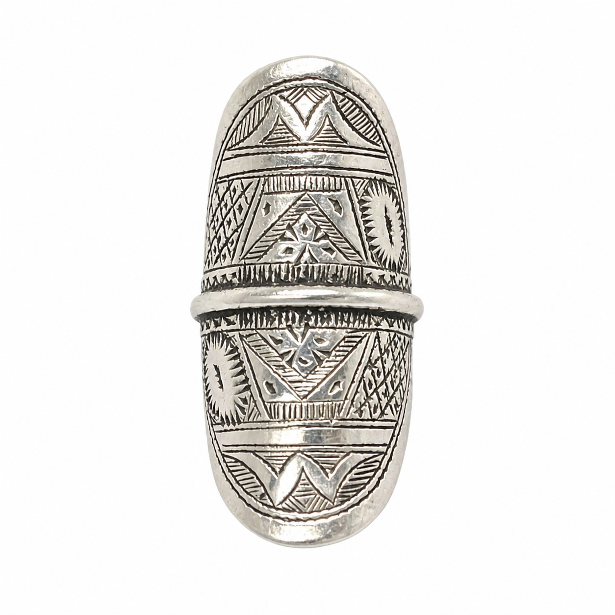 Berber Sterling Silver Engraved Yaz Tuareg Tribal Ring