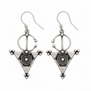 Berber Sterling Silver Jewelry Handmade Triangle Boho Earrings