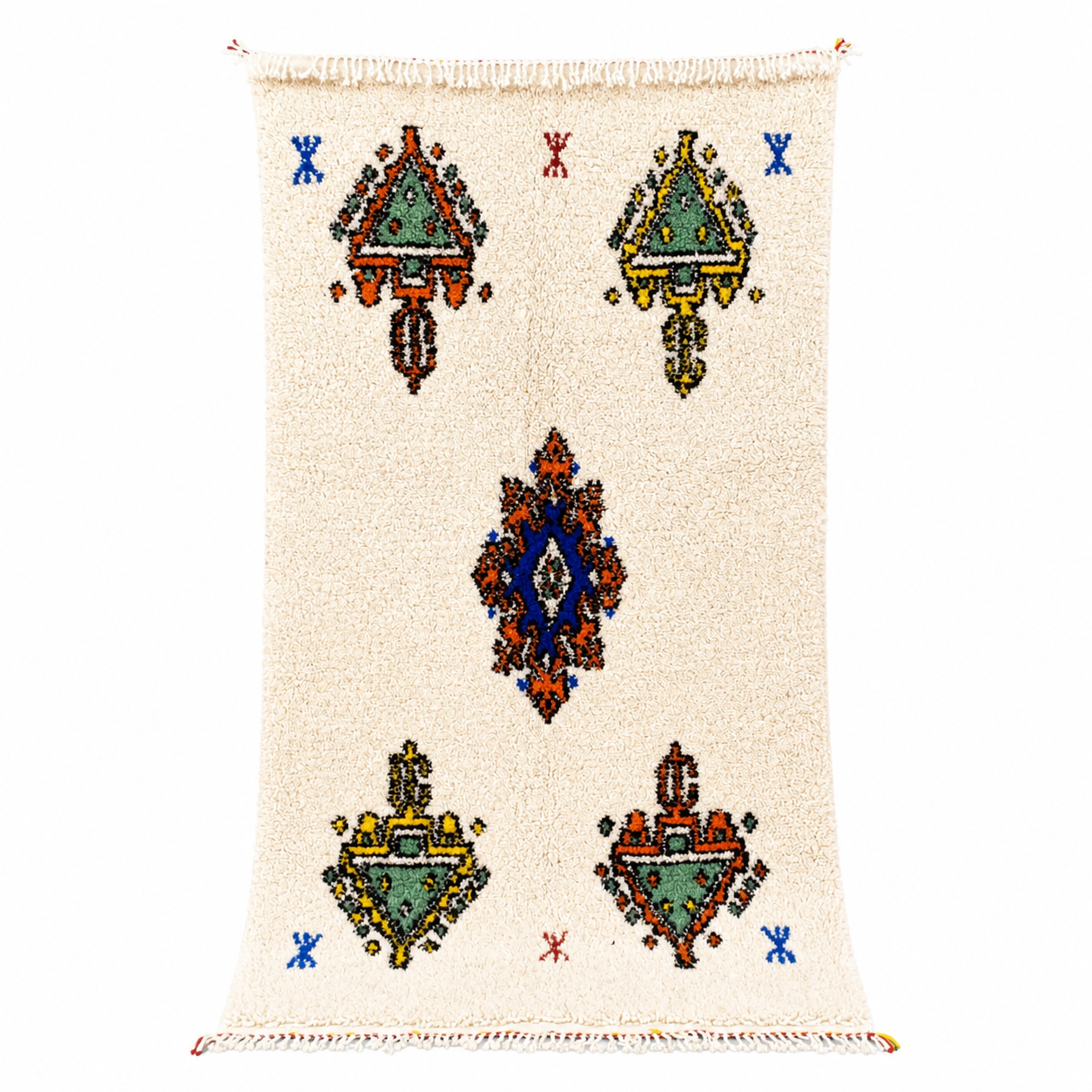 Berber Symbol Handmade Vivid Color Sheep Wool Rug