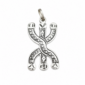 Berber Symbol Pendant African YAZ Charm Necklace Silver